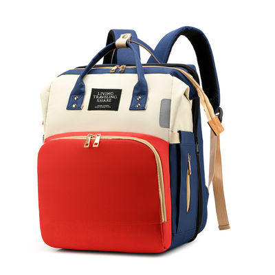 Prática Moda Multifunção Grande Capacidade Impotente Bolsa De Fraldas Para Bebês Mochila Com Cama