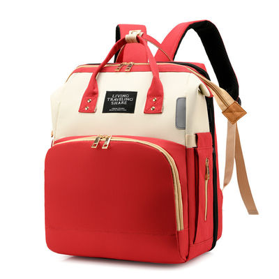 Prática Moda Multifunção Grande Capacidade Impotente Bolsa De Fraldas Para Bebês Mochila Com Cama