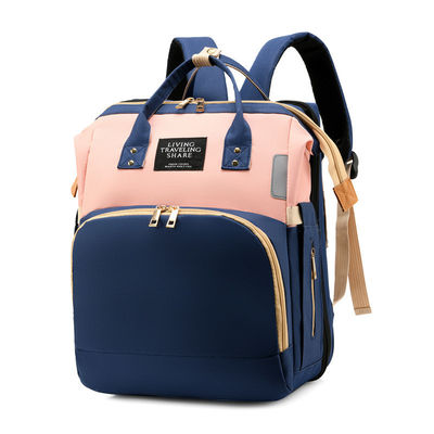 Prática Moda Multifunção Grande Capacidade Impotente Bolsa De Fraldas Para Bebês Mochila Com Cama
