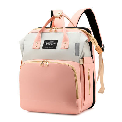 Prática Moda Multifunção Grande Capacidade Impotente Bolsa De Fraldas Para Bebês Mochila Com Cama