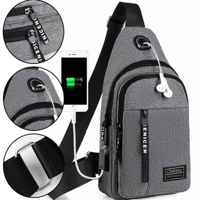 Bolsa de mensageiro versátil com logotipo personalizado Ideal para escritório casual ou saídas de encontro masculino