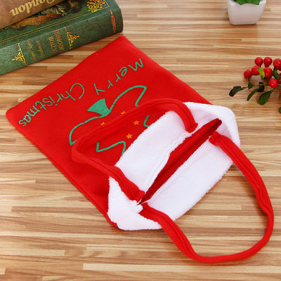 Novos estilos de moda Mochilas de Natal de veludo vermelho para crianças para embalagens