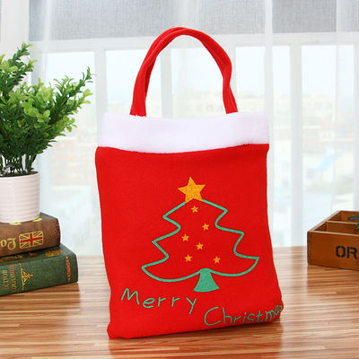 Novos estilos de moda Mochilas de Natal de veludo vermelho para crianças para embalagens