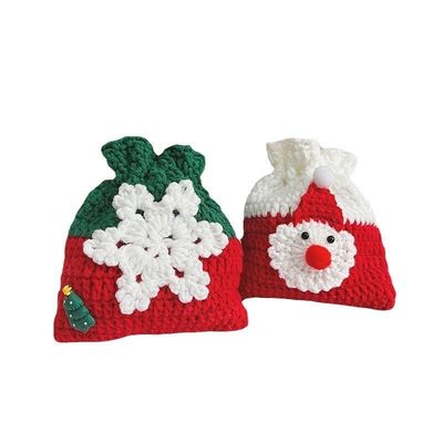 Bolsa de bolso de crochê feita à mão Santa Claus bolsas de troca Bolsa de moedas presentes de Natal