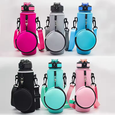 Logotipo personalizado Neoprene refrigerador de garrafa de água com cinturão de ombro ajustável e bolsa