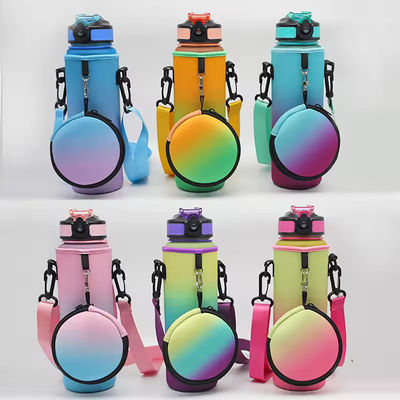 Logotipo personalizado Neoprene refrigerador de garrafa de água com cinturão de ombro ajustável e bolsa