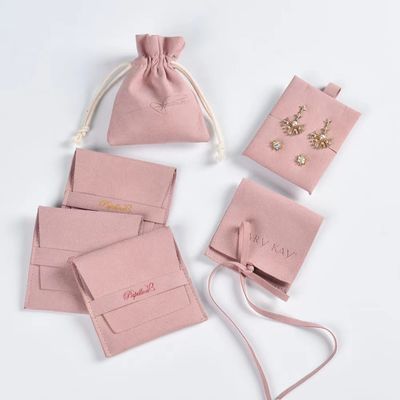Logotipo personalizado Pedaços de dados pequenos Pulseiras de braceletes Colares de veludo Embalagem de pó Bolsa de presente