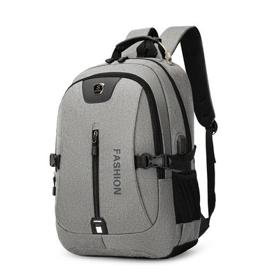 Material principal Oxford Custom Logo USB Mochila escolar para esportes casuais e laptop