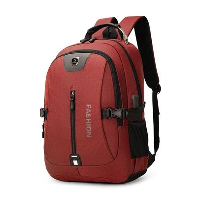 Material principal Oxford Custom Logo USB Mochila escolar para esportes casuais e laptop