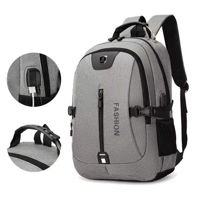 Material principal Oxford Custom Logo USB Mochila escolar para esportes casuais e laptop
