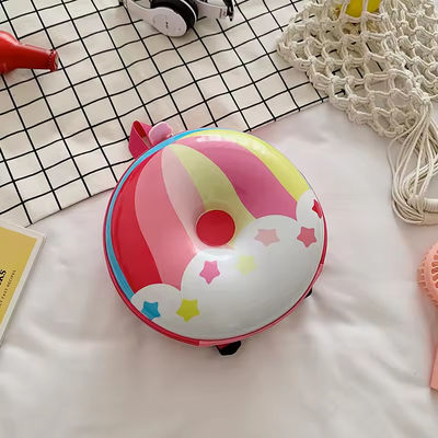 Novidade Saco de livros fofinho 2024 Mochila de desenhos animados Donuts Saco escolar de borracha para a vida diária