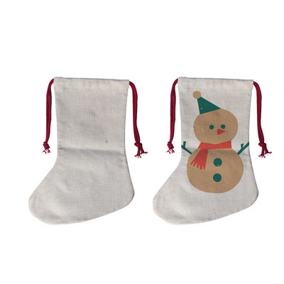 Sublimação Blanks Santa Sack meias de Natal Saco de cordas de tração com revestimento de poliéster
