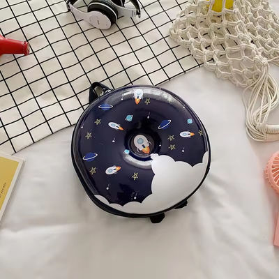 Novidade Saco de livros fofinho 2024 Mochila de desenhos animados Donuts Saco escolar de borracha para a vida diária