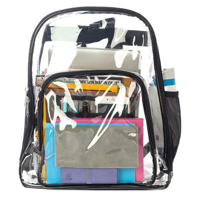 Bolsa de mochila escolar PVC transparente de trabalho pesado personalizada para bolsa escolar transparente