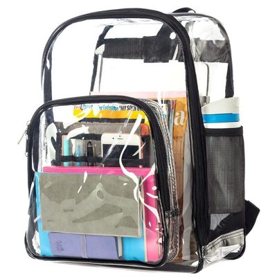 Bolsa de mochila escolar PVC transparente de trabalho pesado personalizada para bolsa escolar transparente