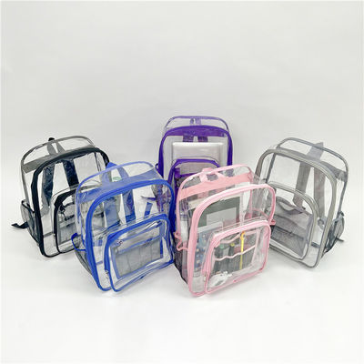 Bolsa de mochila escolar PVC transparente de trabalho pesado personalizada para bolsa escolar transparente