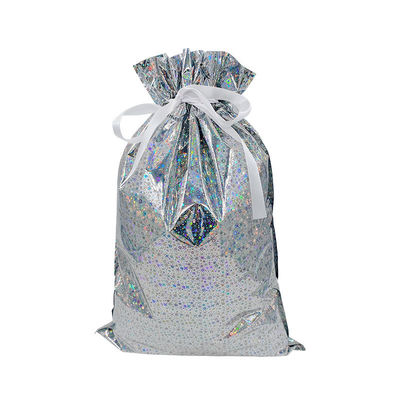 Materiais reciclados Impressão digital personalizada Folha de plástico Sacos de embalagem de presentes de Natal