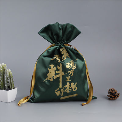 Saco de cordas de cetim com logotipo personalizado para armazenamento de peruca de cabelo e embalagem de presente de seda grande