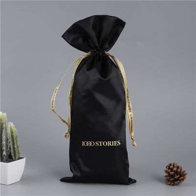 Saco de cordas de cetim com logotipo personalizado para armazenamento de peruca de cabelo e embalagem de presente de seda grande