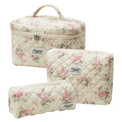 Bolsa de Maquiagem Ligera Azul Gingham O Mais Novo Estilo Moderno para as Necessidades de Viagem das Mulheres