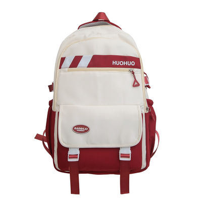 Saco de mochila de escola de pequeno porte rosa de grande capacidade para crianças em padrão de letras