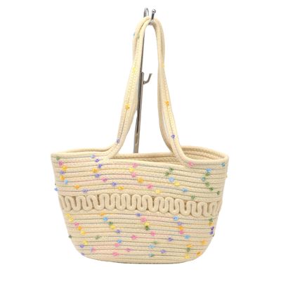 Saco de cordas de algodão feminino de estilo conciso Ideal para moda de verão e escapadas à praia