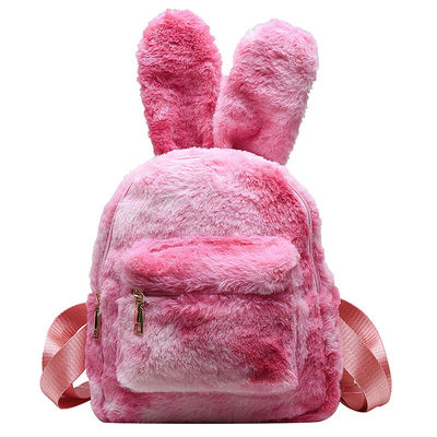 Mochila Unisex Cartoon Bunny Cute School com fecho de fecho e Rabbit Cartoon Print