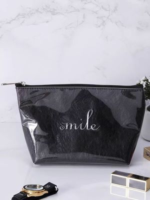 Saco cosmético à prova d'água com padrão sólido e opções de cores personalizadas