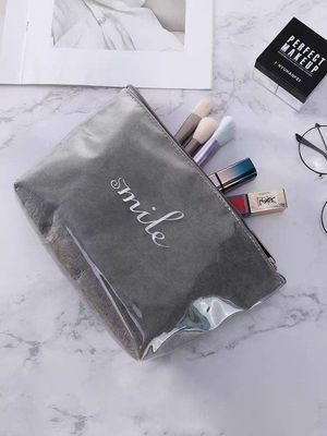 Saco cosmético à prova d'água com padrão sólido e opções de cores personalizadas