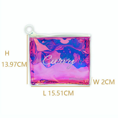 Bolsa de fecho de PVC TPU Holográfico personalizado para mulheres Maquiagem Bolsa Cosmética Design
