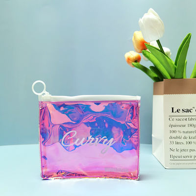 Bolsa de fecho de PVC TPU Holográfico personalizado para mulheres Maquiagem Bolsa Cosmética Design