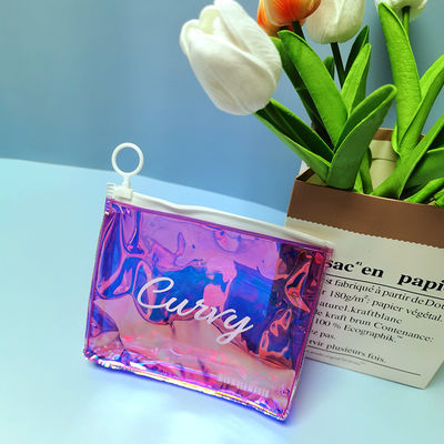 Bolsa de fecho de PVC TPU Holográfico personalizado para mulheres Maquiagem Bolsa Cosmética Design