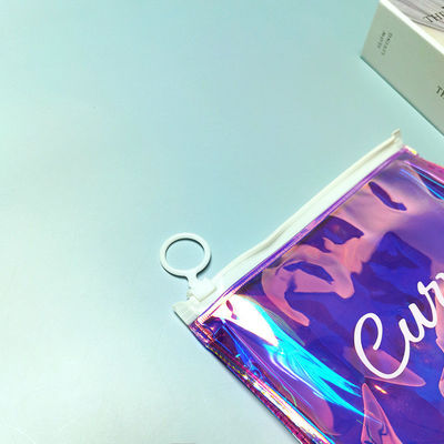 Bolsa de fecho de PVC TPU Holográfico personalizado para mulheres Maquiagem Bolsa Cosmética Design