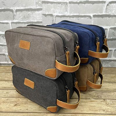 Saco de roupa de banho de lona para homens barba personalizada limpeza Barbear Dopp Kit Cosméticos Viagens