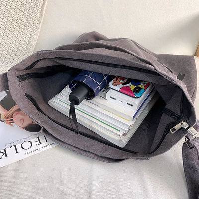 Logotipo personalizado Simplicidade Saco de Tote Feminino de Grande Capacidade com Zipper em tela de tecido