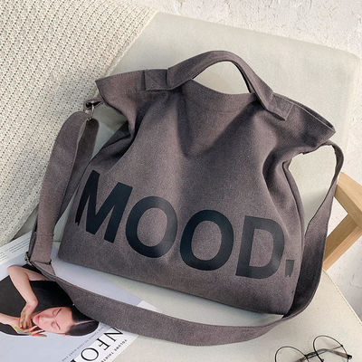 Logotipo personalizado Simplicidade Saco de Tote Feminino de Grande Capacidade com Zipper em tela de tecido