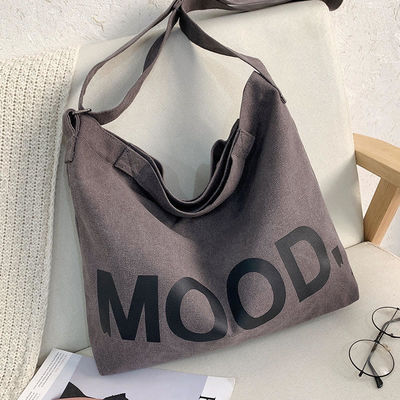 Logotipo personalizado Simplicidade Saco de Tote Feminino de Grande Capacidade com Zipper em tela de tecido