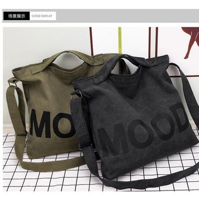 Logotipo personalizado Simplicidade Saco de Tote Feminino de Grande Capacidade com Zipper em tela de tecido