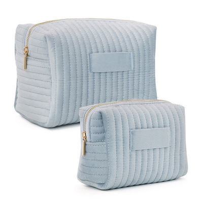 Bolsa de roupa de banheiro de veludo com fecho de fecho de fecho para necessidades de viagem confortáveis e elegantes
