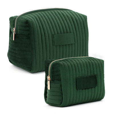 Bolsa de roupa de banheiro de veludo com fecho de fecho de fecho para necessidades de viagem confortáveis e elegantes