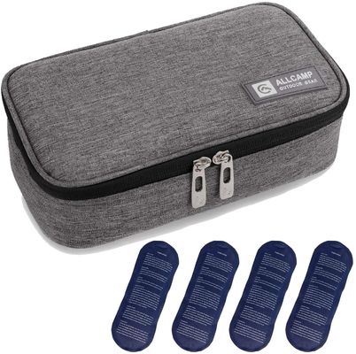 Saco de viagem de resfriador de insulina com revestimento de isolamento Mantenha seus medicamentos frios e organizados
