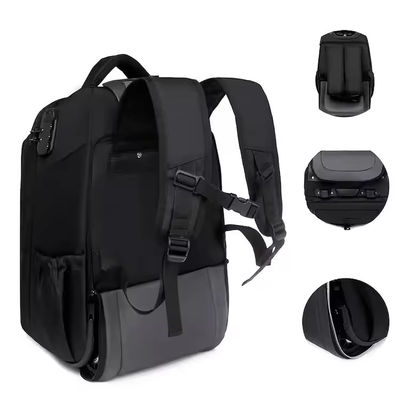 Logotipo personalizado Mochila de caminhão de viagem para homens com rodas e proteção anti-roubo
