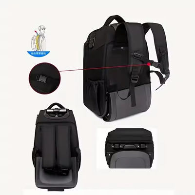 Logotipo personalizado Mochila de caminhão de viagem para homens com rodas e proteção anti-roubo
