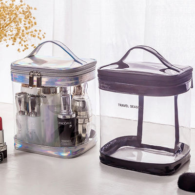 Saco conveniente para cosméticos impermeável transparente transparente bolsa de maquiagem de viagem