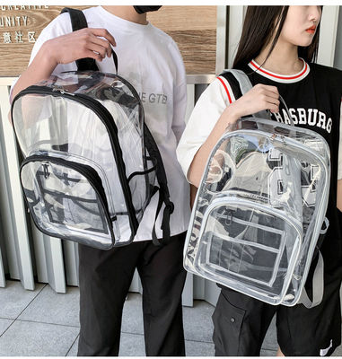 Mochila de moda transparente PVC impermeável Unisex Bolsas escolares 3PCS