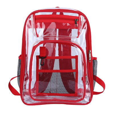 Saco de mochila escolar transparente de vários bolsos com logotipo personalizado e função à prova d'água