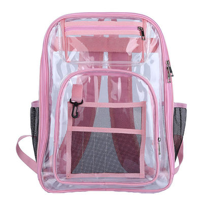 Saco de mochila escolar transparente de vários bolsos com logotipo personalizado e função à prova d'água