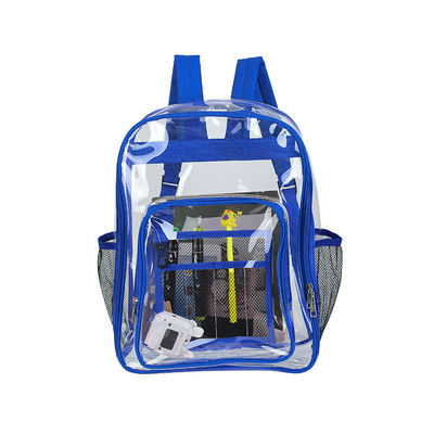 Saco de mochila escolar transparente de vários bolsos com logotipo personalizado e função à prova d'água