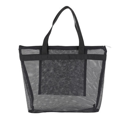 Tote Mesh Maquiagem Viagem Armazenamento Saco de lavagem de grande capacidade Saco de praia portátil multi-bolso Saco de natação