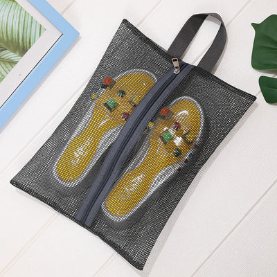 Tote Mesh Maquiagem Viagem Armazenamento Saco de lavagem de grande capacidade Saco de praia portátil multi-bolso Saco de natação